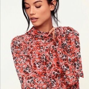Free people poppy combo blouse